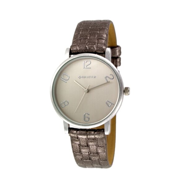 Reloj Bilyfer correa metalizada trenzada MARRON