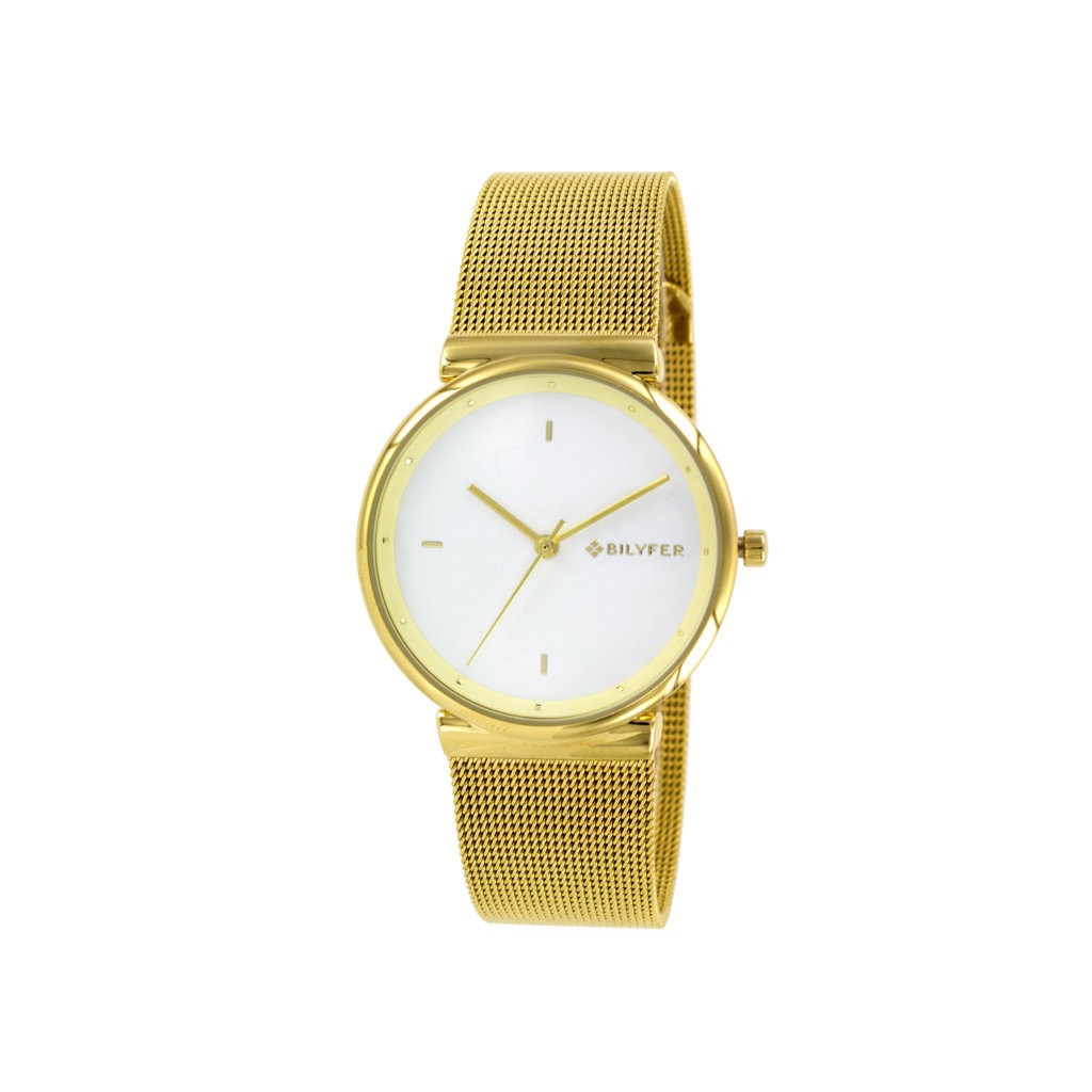 Reloj Bilyfer malla integrado DORADO