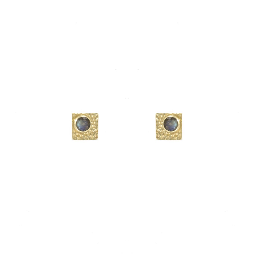 Earring Stone Round Square