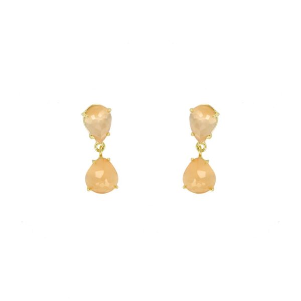 Pendiente Chapado oro cristal facetado