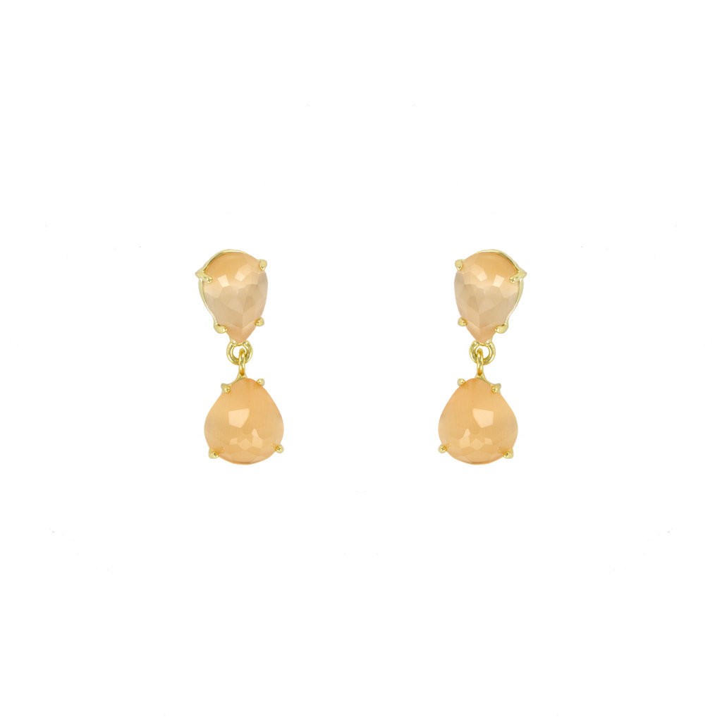 Gold plated faceted crystal earring