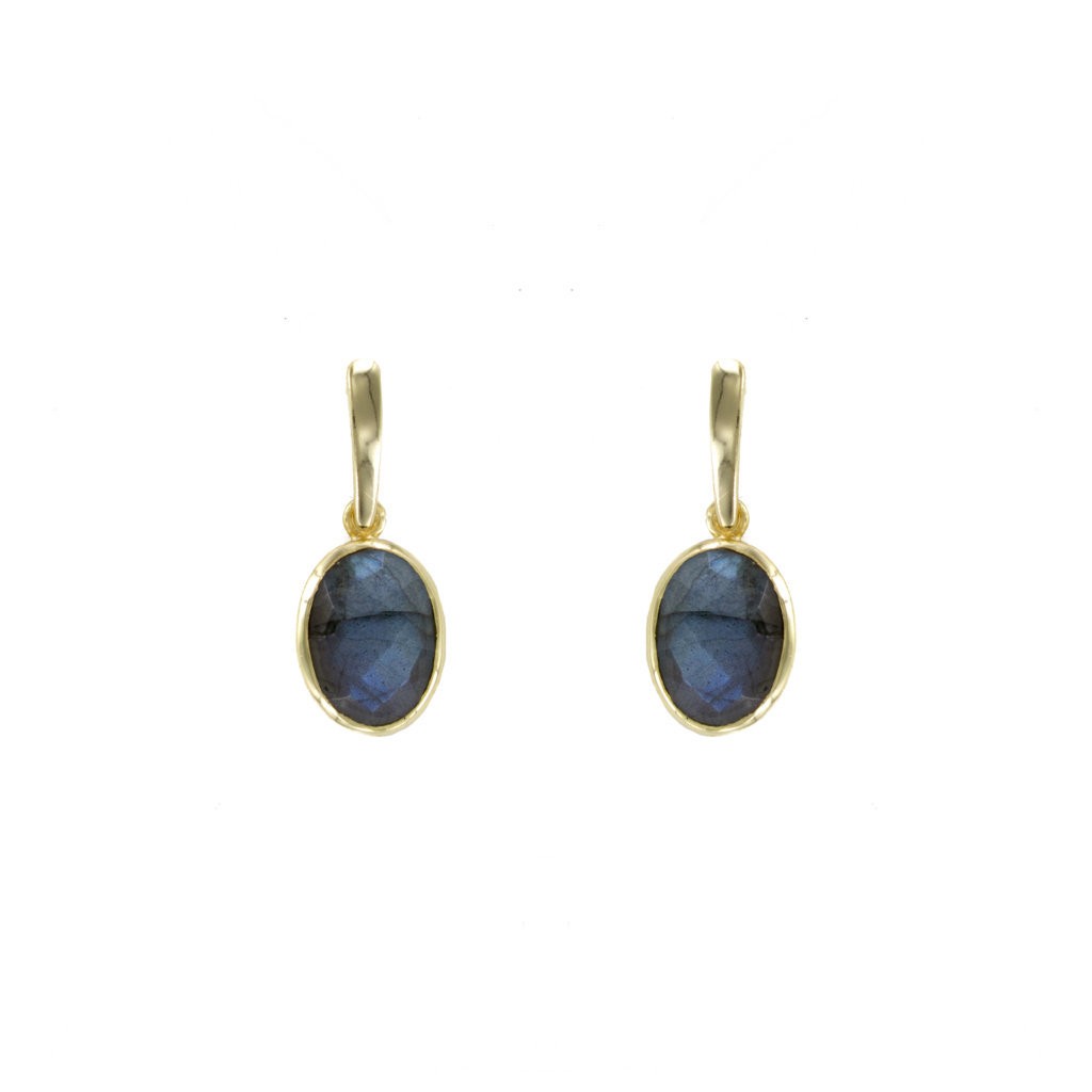 Natural stone pendant gold plated