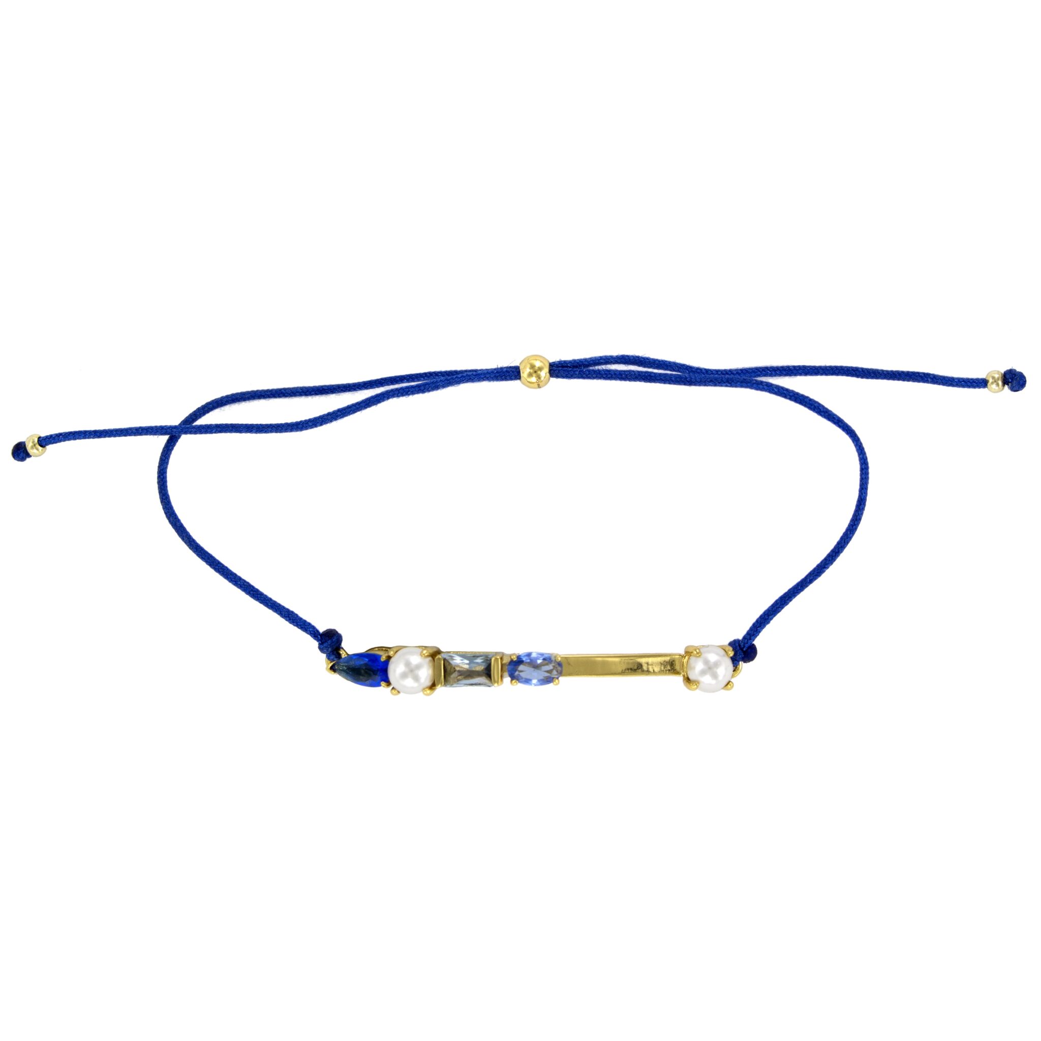 Cz-plated bracelet shell pearl cotton