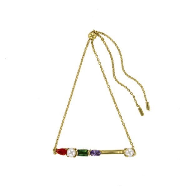 Pulsera chapada cadena cz perla de concha