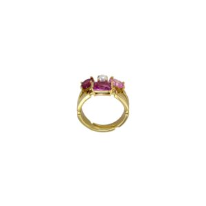 Anillo Chapado oro circonita perla de concha
