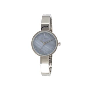 RELOJ SEMIRIGIDO ESFERA MADREPERLA COLOR PLATA PLATEADO