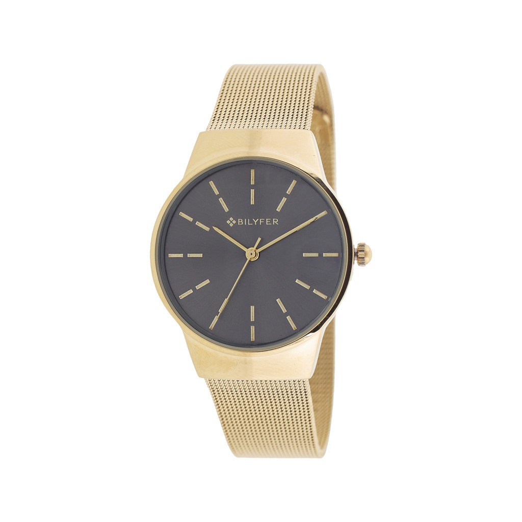 RELOJ DOBLE INDICE MALLA DORADO