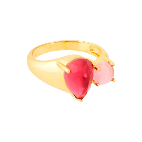 ANILLO CHAPADO CON CRISTAL FACETADO