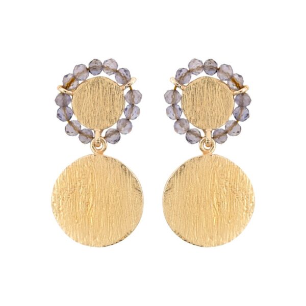 STONE SLOPE gold plated IOLITE 2 PIECE