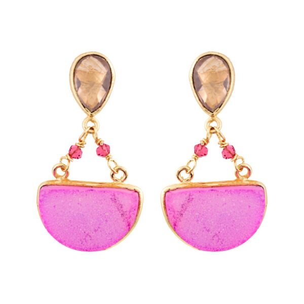 NATURAL STONE AMATHISTA gold plated Drussy