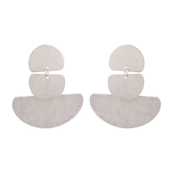 EARRING 3 PIECES HANDMADE RODIUM FINISH