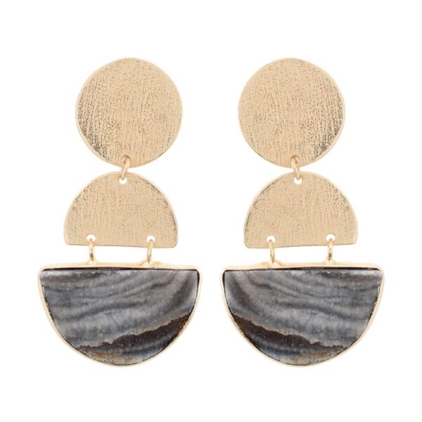 NATURAL STONE DESSER gold plated Drussy