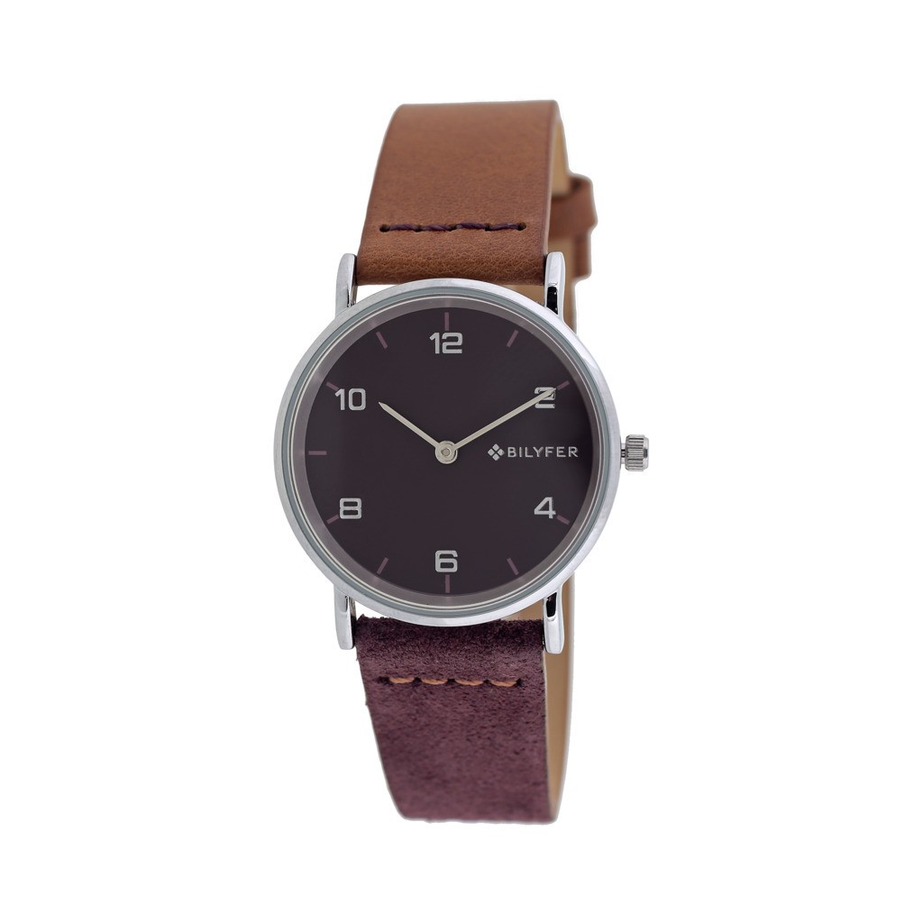 RELOJ CORREA DOBLE PIEL 2 COLORES LILA