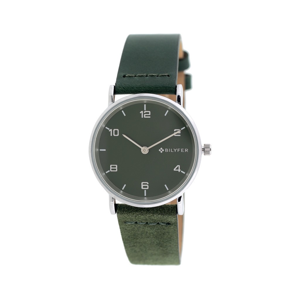 RELOJ CORREA DOBLE PIEL 2 COLORES VERDE
