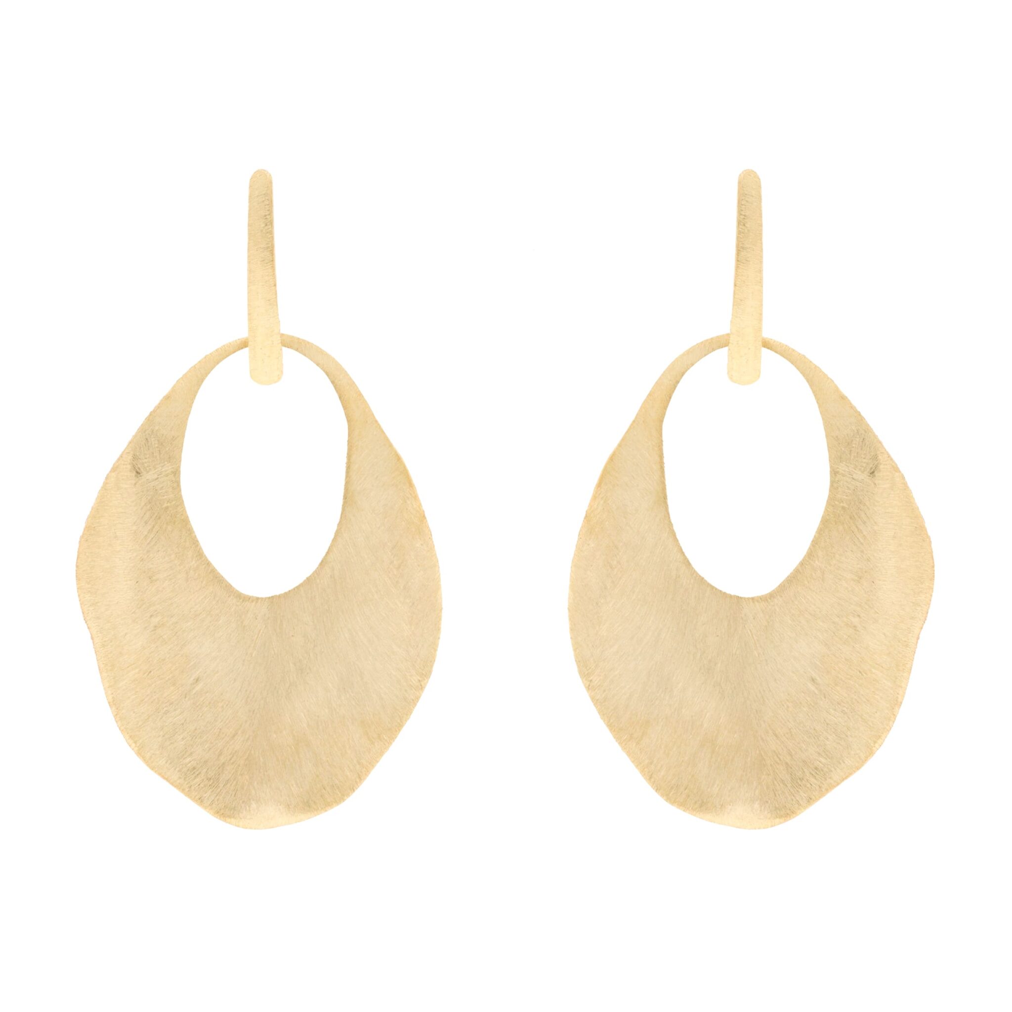 OVAL ARTISAN GOLD-PLATED EARRING LARGE SIZE