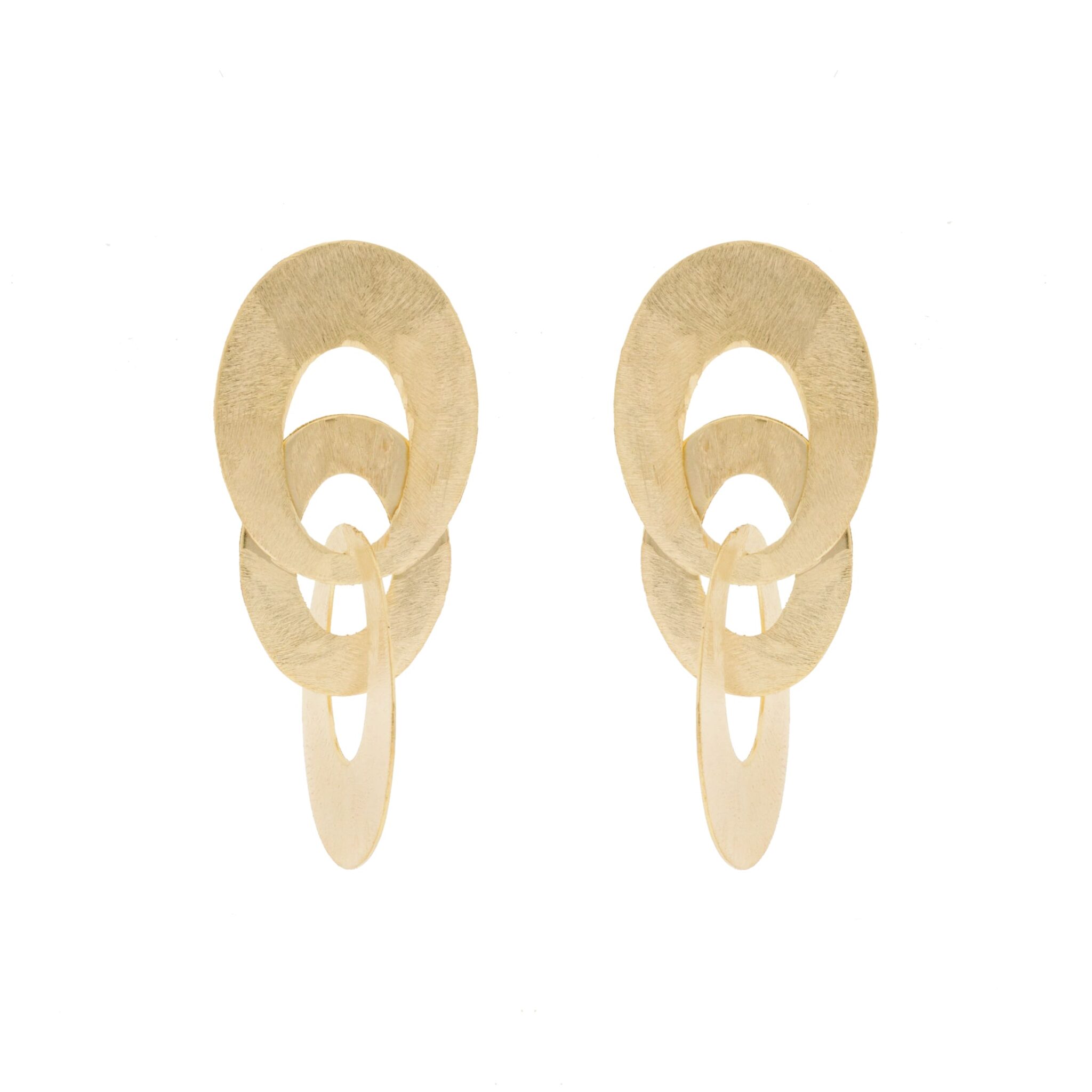 HANDMADE GOLD PLATED EARRING WITH INTERLOCKED OVALS
