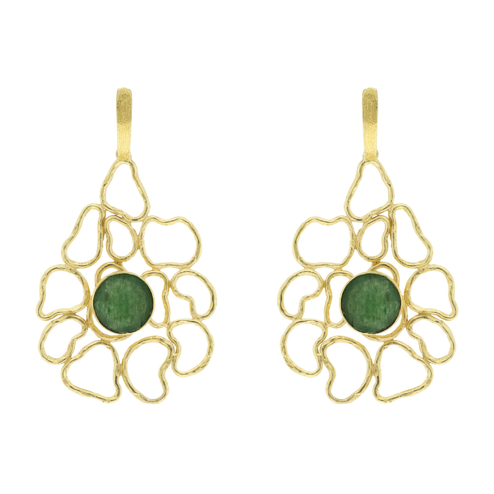GREEN SLOPE FILIGRANA gold plated Green Aventurine
