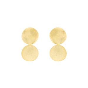 Gold-plated Earring with Handmade finish 2 circles