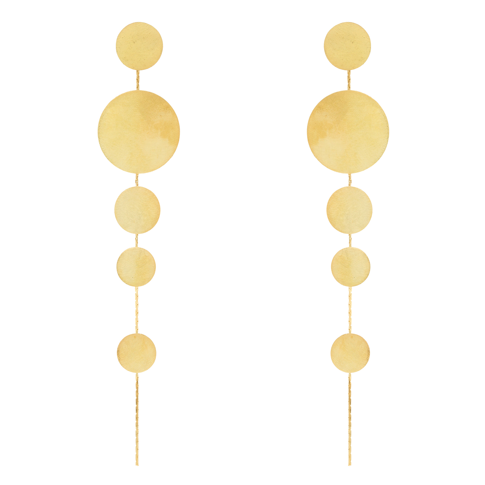 Handmade gold-plated earrings with beaded pieces