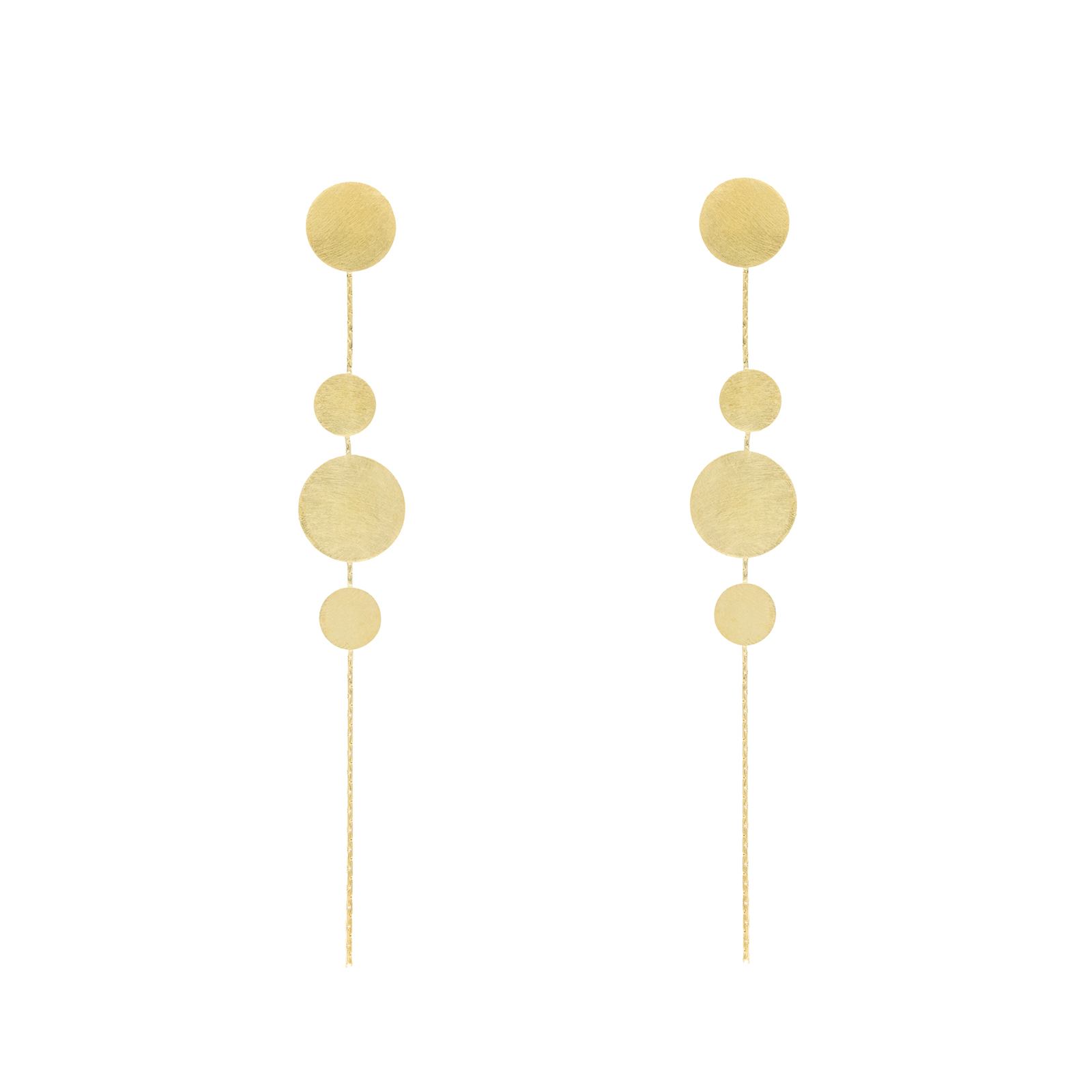 Handmade gold-plated earrings with beaded pieces