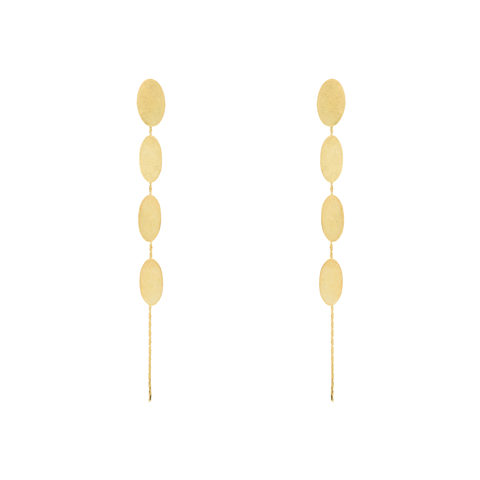 Earring with oval pieces finished in Artisan Gold Plating