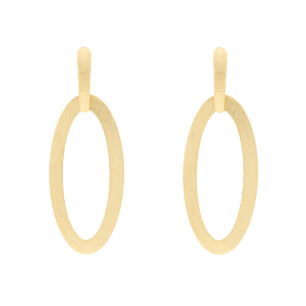 18K gold plated oval earring with handcrafted finish