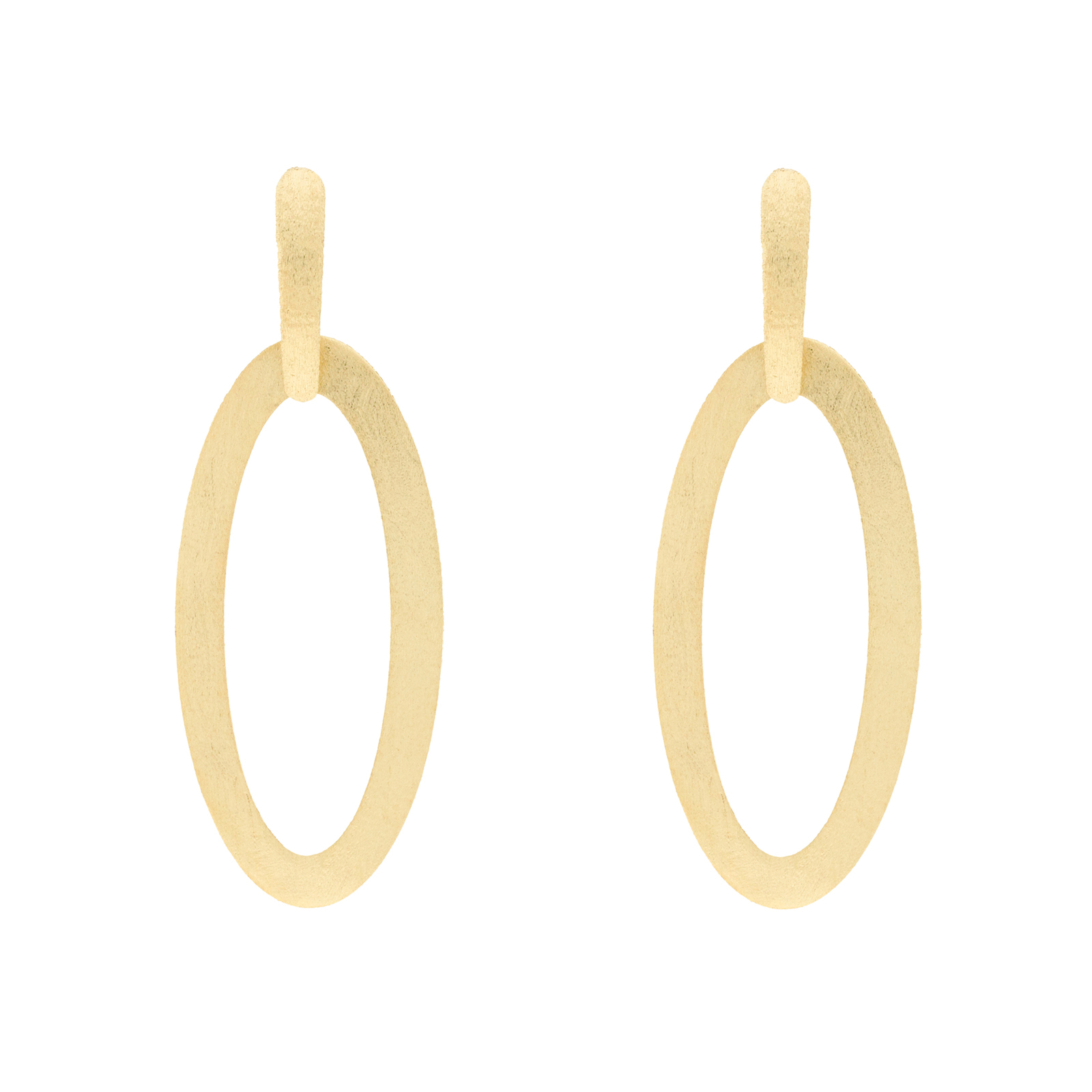18K gold plated oval earring with handcrafted finish