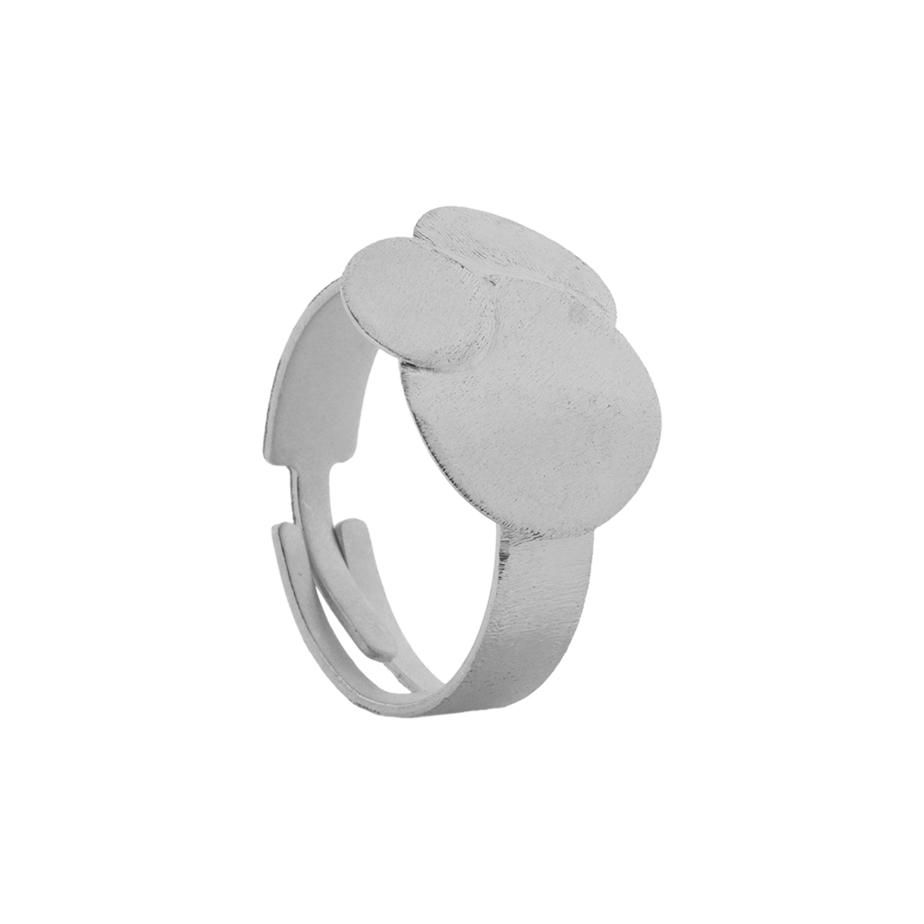 Ring 3 Connected Pieces Plated Platinum Finish