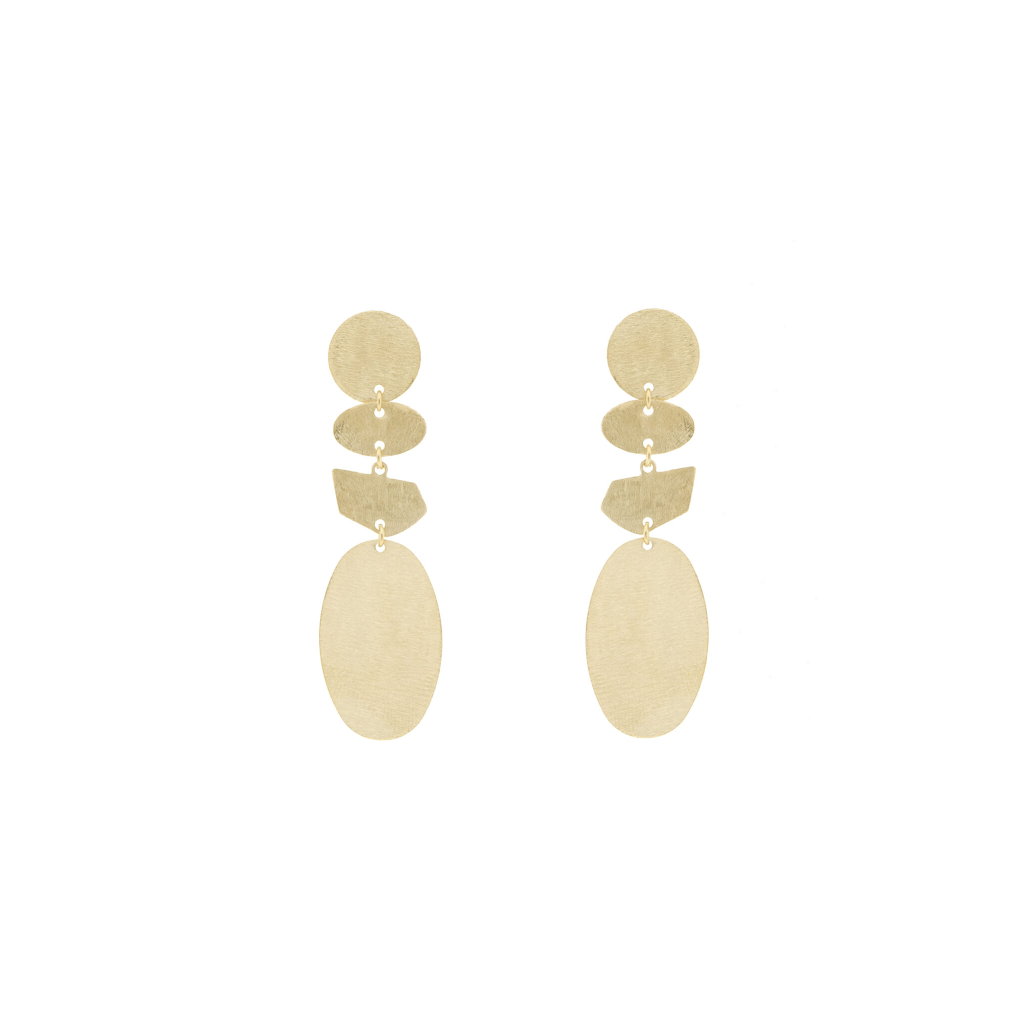 Earring with 4 Pieces Handcrafted Plated Finish