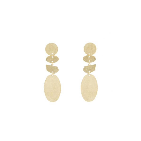Earring with 4 Pieces Handcrafted Plated Finish