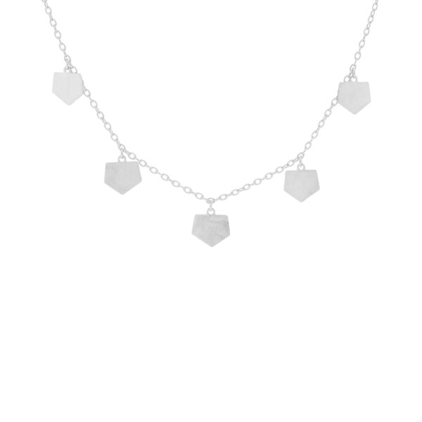 Necklace with Irregular Pieces Platinum Finish