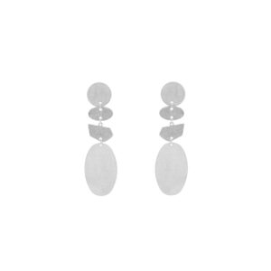 Earring with 4 Pieces Platinum Finish