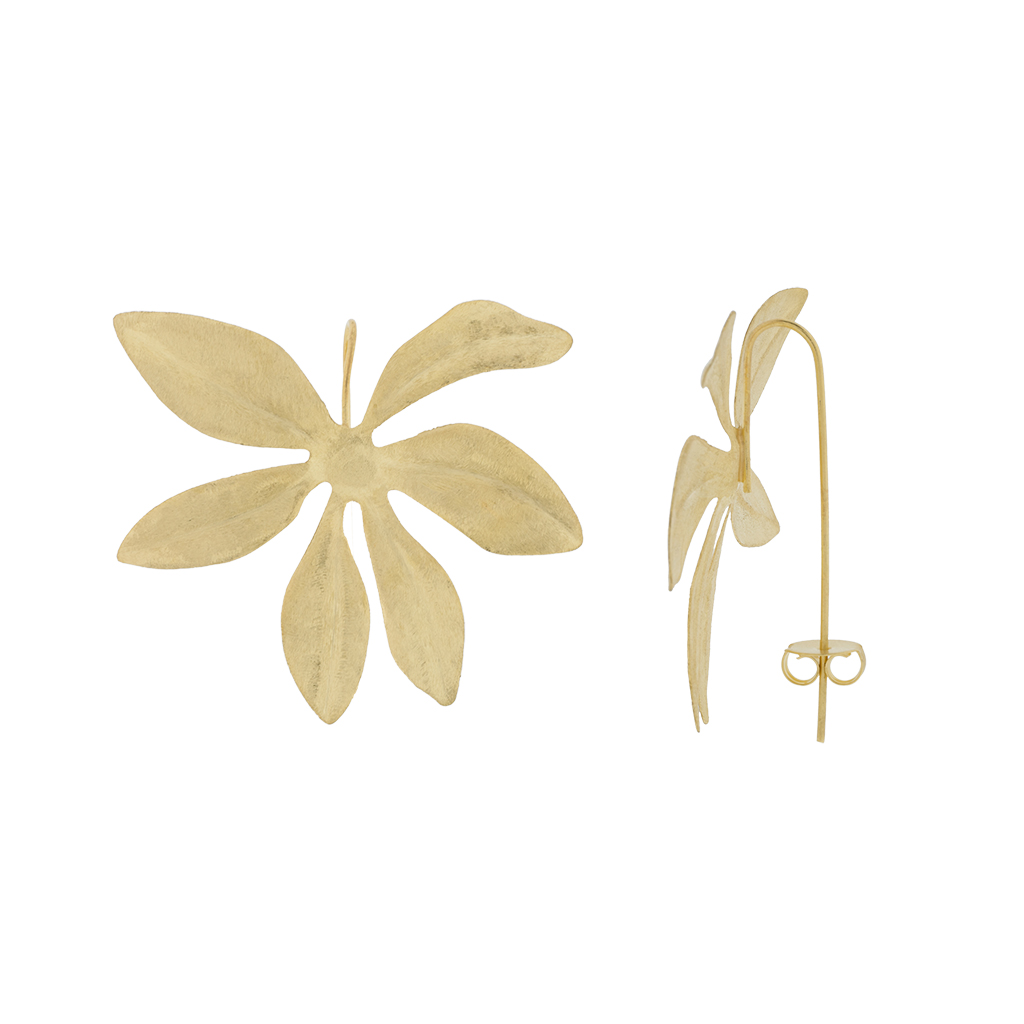 Jungle Leaf Earring Handcrafted Gold-Plated