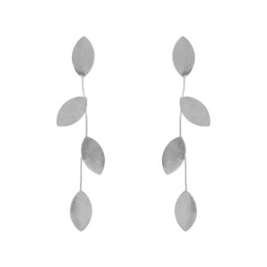 Acacia Leaves Earring Handcrafted Platinum Finish