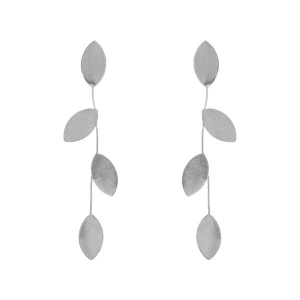 Acacia Leaves Earring Handcrafted Platinum Finish
