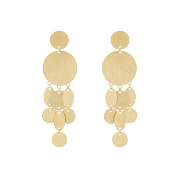 Long Earring Movable Pieces Gold-Plated Handcrafted Finish