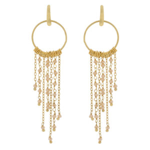 PENDIENTES ROMA CHAPADO ORO ARTESANAL Y CRISTAL