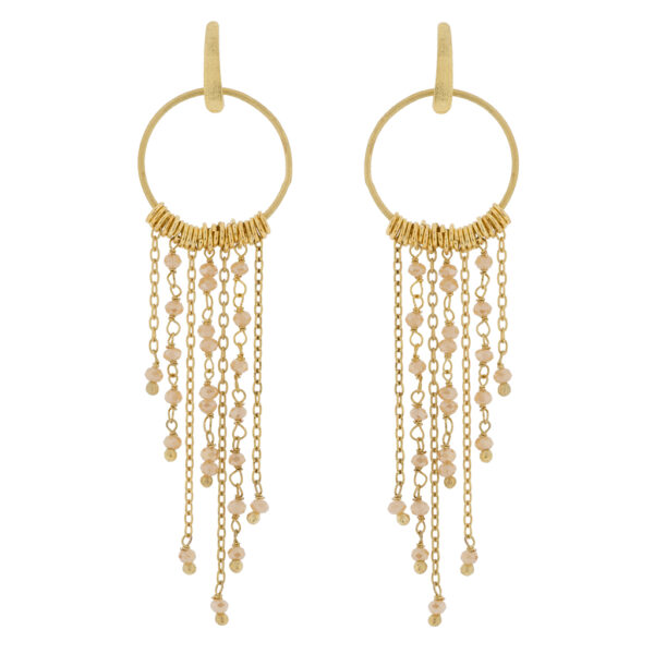 PENDIENTES ROMA CHAPADO ORO ARTESANAL Y CRISTAL