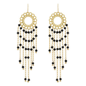 PENDIENTES ROMA CHAPADO ORO ARTESANAL Y CRISTAL