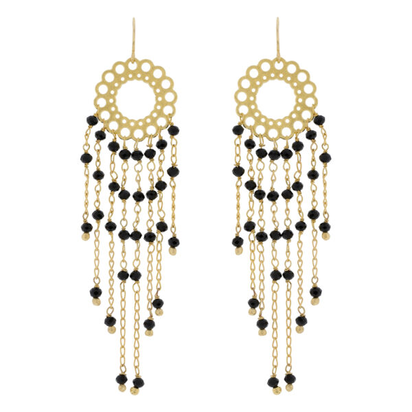 PENDIENTES ROMA CHAPADO ORO ARTESANAL Y CRISTAL