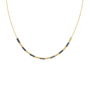 Necklace with 45cm pieces +7 gold-plated and ruthenium