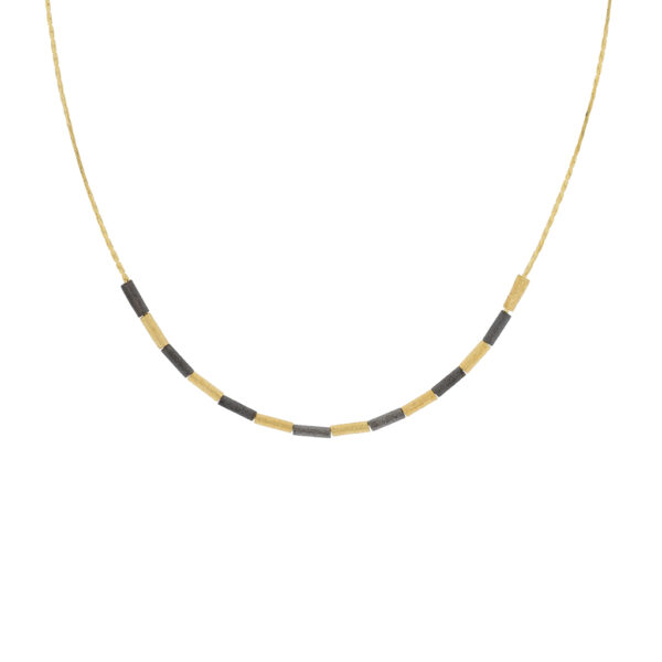 Necklace with 45cm pieces +7 gold-plated and ruthenium