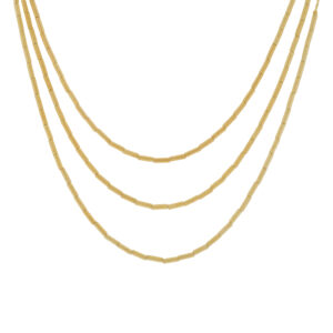 COLLAR TRIPLE CON PIEZAS CHAPADO EN ORO
