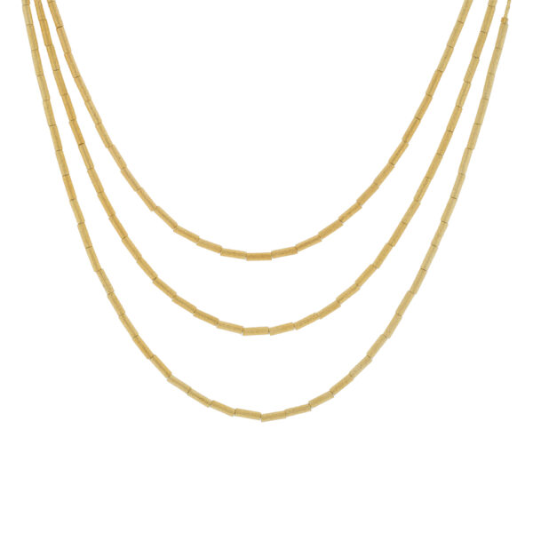 COLLAR TRIPLE CON PIEZAS CHAPADO EN ORO