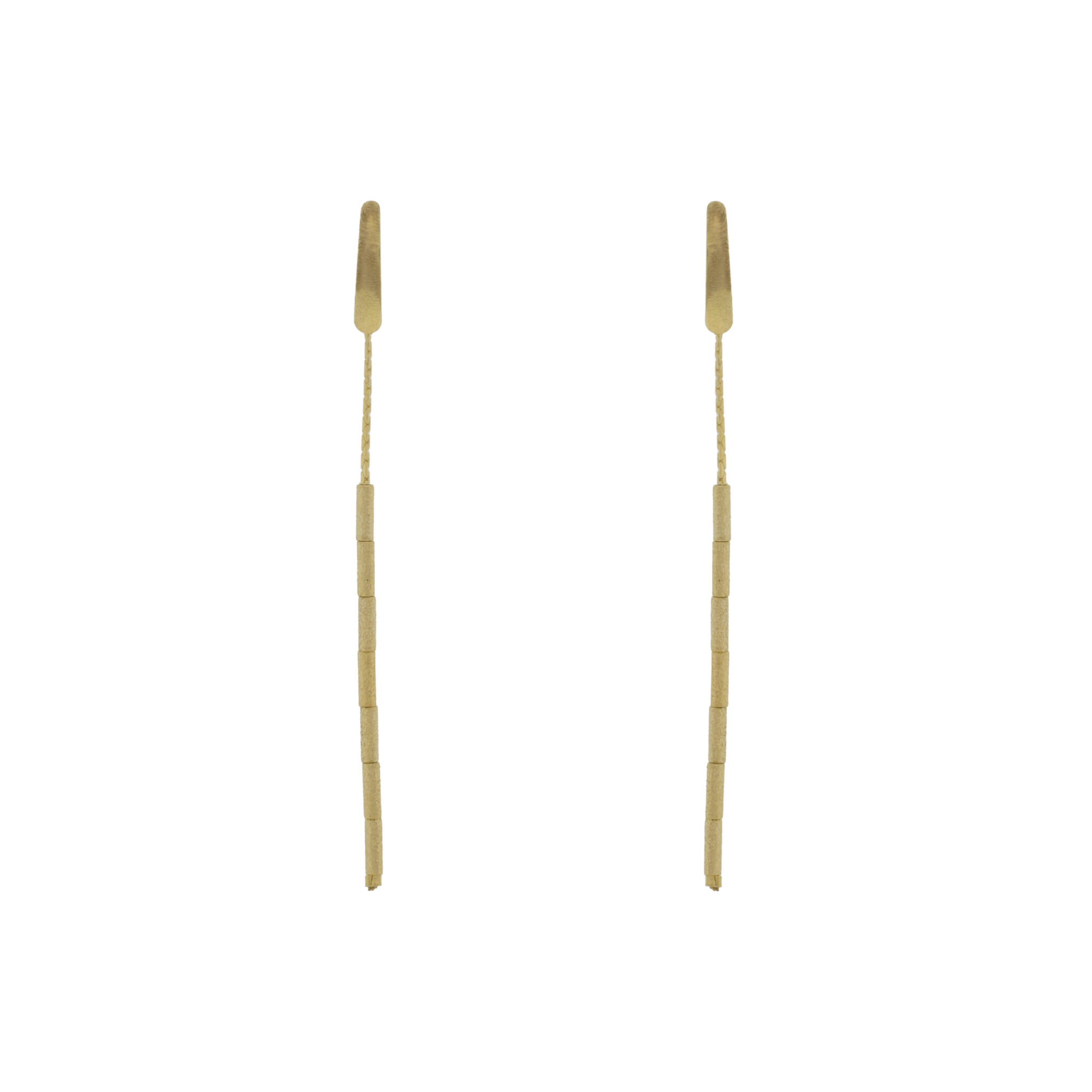 Earring with Pieces Gold and Ruthenium Plated