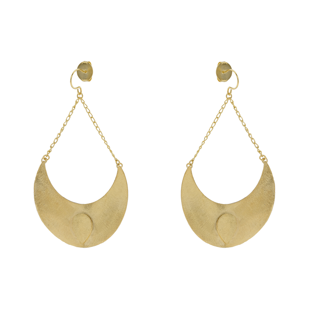 BOAT EARRING WITH HANDMADE PLATED HOOK