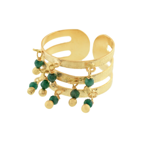 3-WAY RING AND GOLD-PLATED JADE BALLS