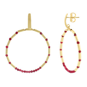 EARRING WITH STONES AND HANDMADE PLATED