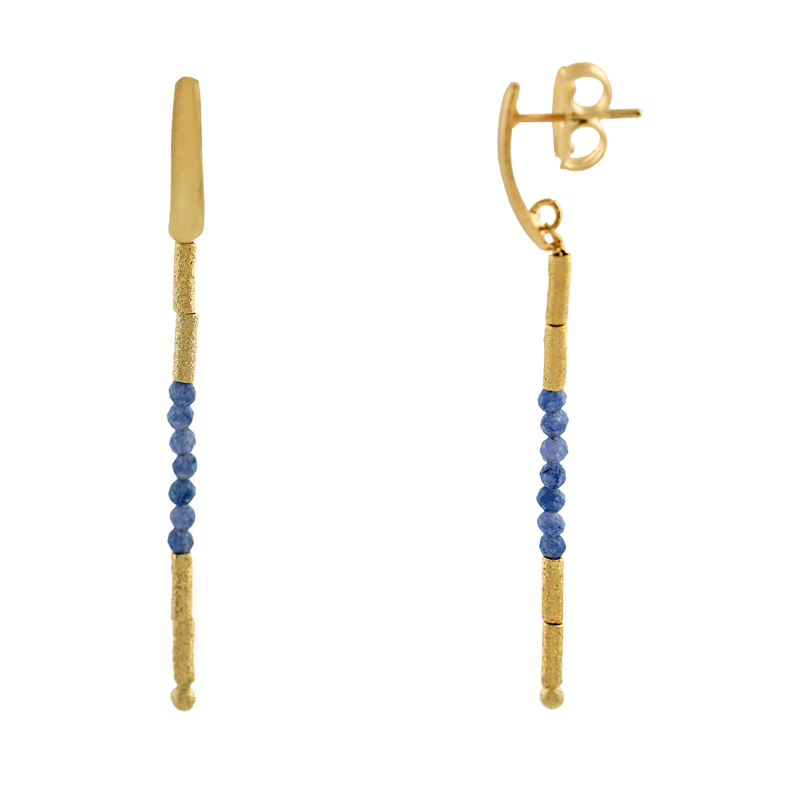 EARRING WITH STONES AND HANDMADE PLATED