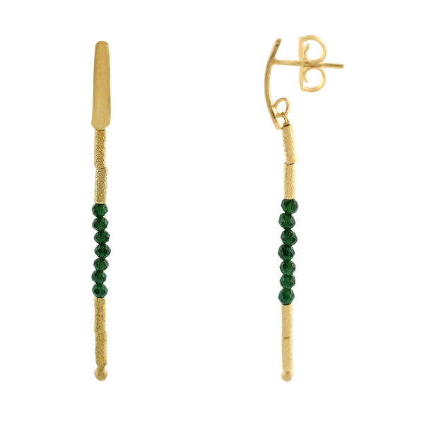 EARRING WITH STONES AND HANDMADE PLATED